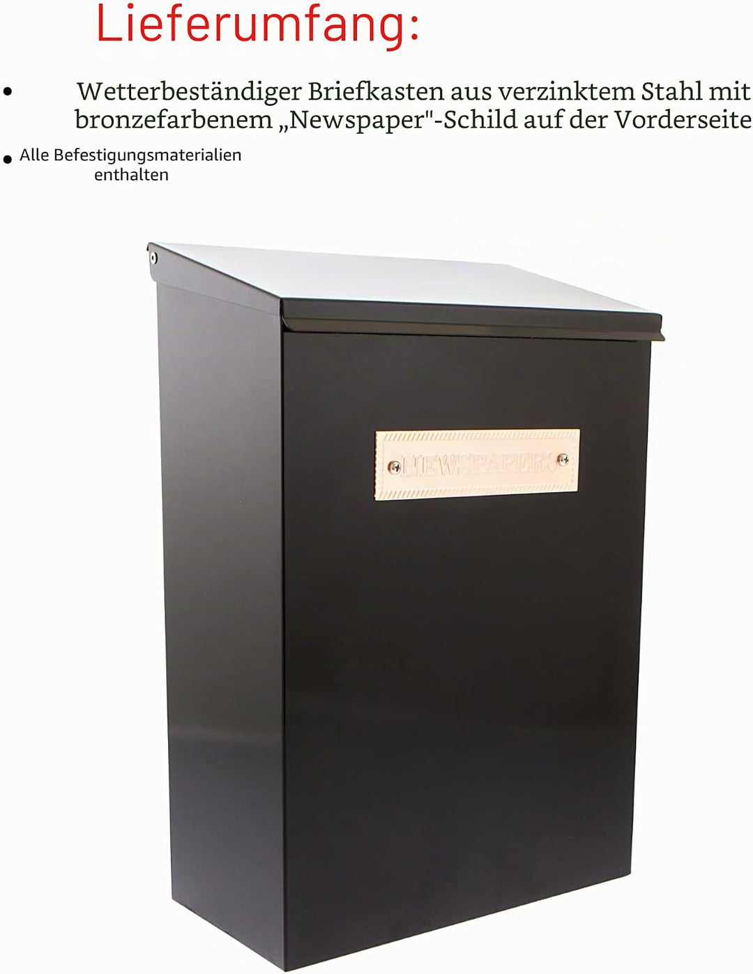 G2 Trading Company 077 Themse Stahl Zeitungsbox – Schwarz, L