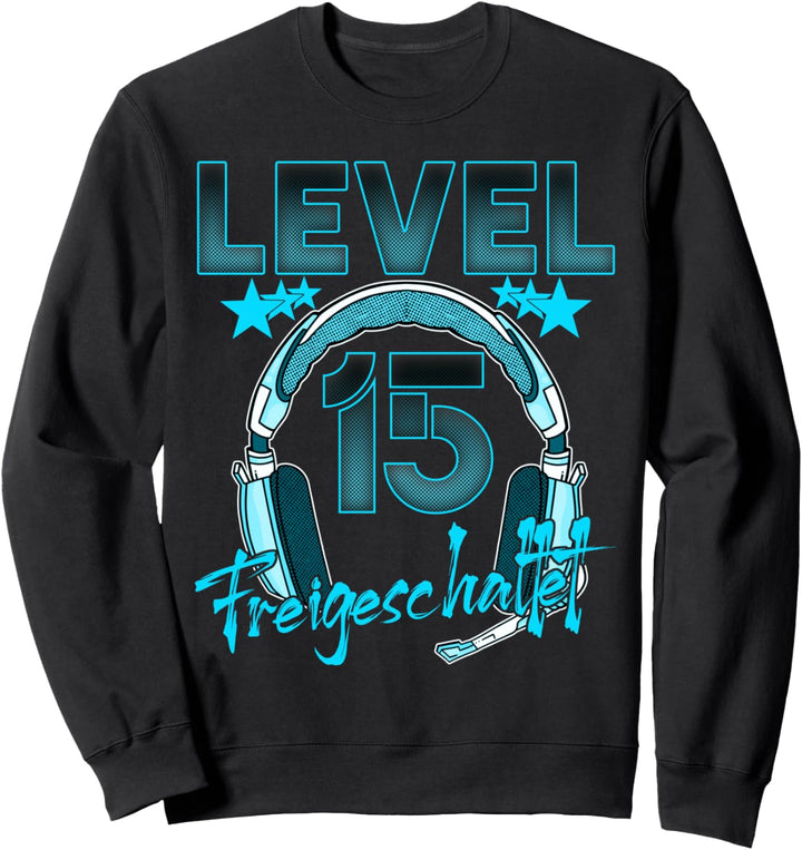 Level 15 Jahre Geburtstag Junge Mädchen 2009 Gamer Sweatshirt