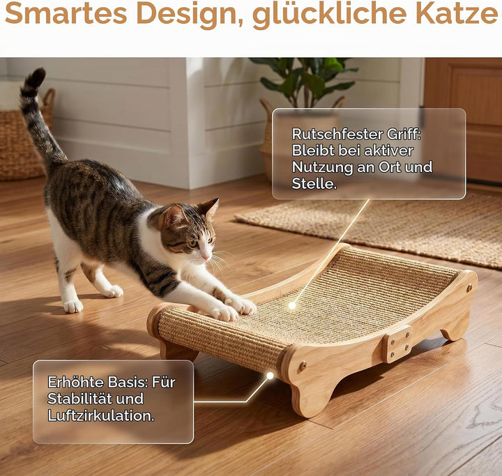 Sisal Kratzbrett Katze, Gross Kratzpappe für Katzen, 60x37.5x14cm