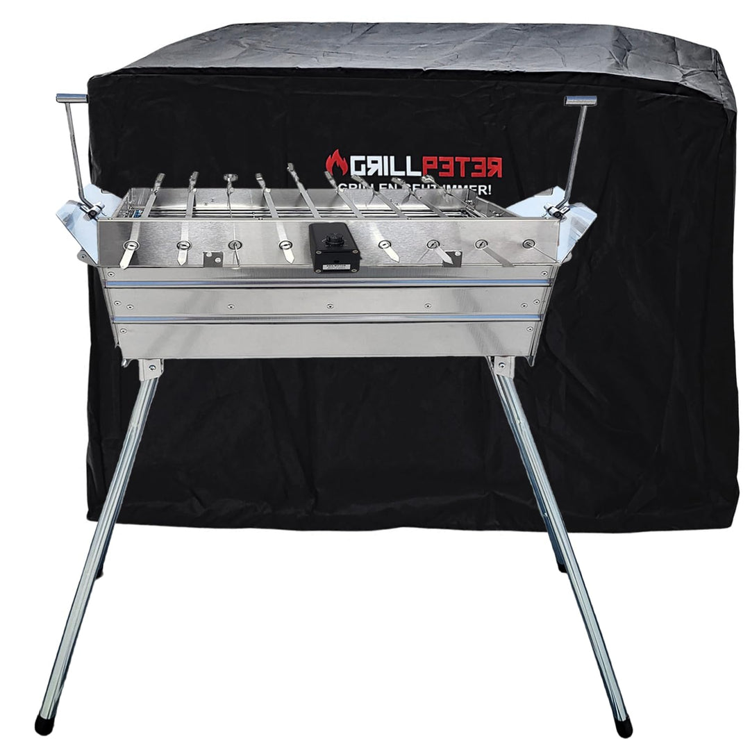 Mangal Ararat Edelstahl 2mm Schaschlikgrill mit 9er Drehspiess Haube Elektromotor