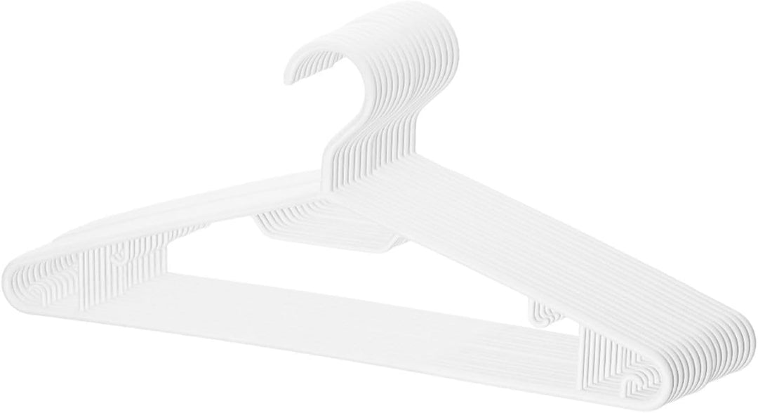 Kleiderbügel 20 Stück, Klassische Bügel mit Seitenhaken - Weiss Weiss Basic 20er Set, Weiss Basic 20