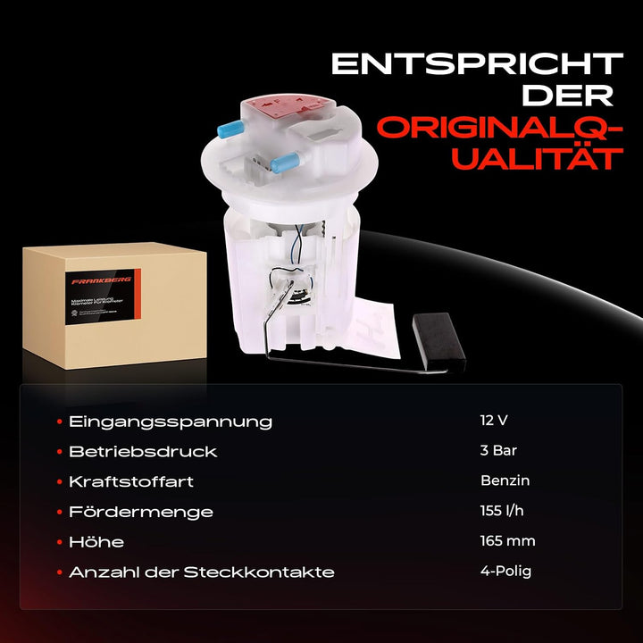 Frankberg Kraftstoffpumpe Benzinpumpe Kraftstoff-Fördereinheit Modul Satz