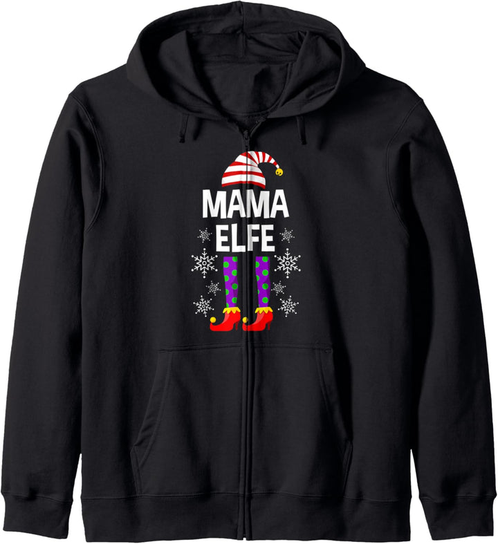 Mama Elfe Elfen Mutter Partnerlook Weihnachtselfen Kapuzenjacke