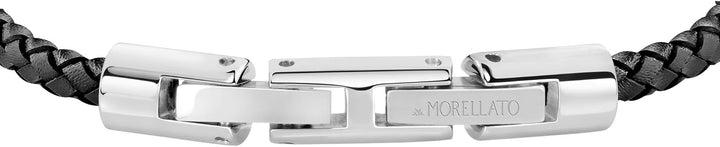Morellato Herrenarmband, Kollektion Moody, aus Leder, Schwarz-IP, Edelstahl - SQH21, Edelstahl