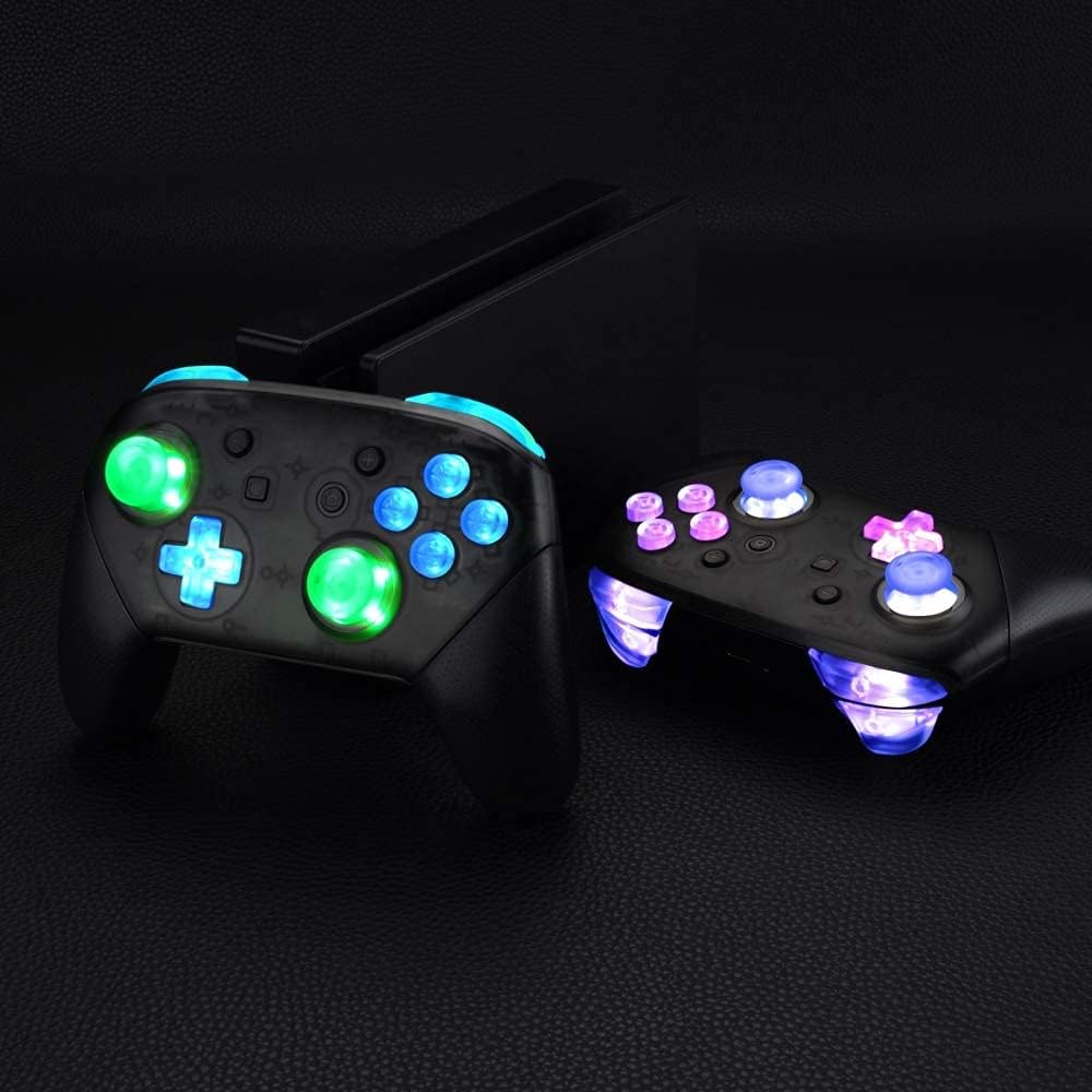 eXtremeRate Tasten für Nintendo Switch Pro Leuchttaste knöpfe Steuerkreuz Dpad ABXY Button Sticks DT