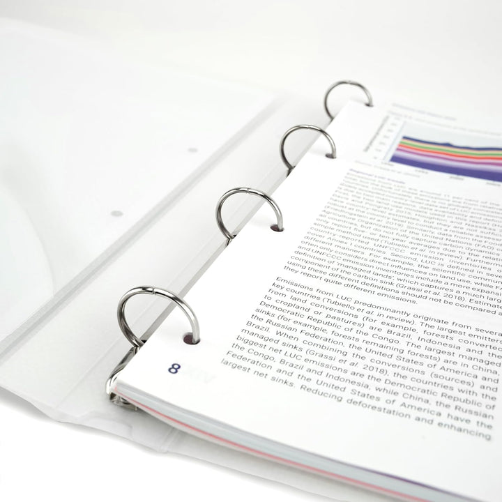 Rapesco 0717 25mm 4-Ring Präsentationsordner, 35mm Rücken, A4, farblos transparent, 10 Stück O-Ring