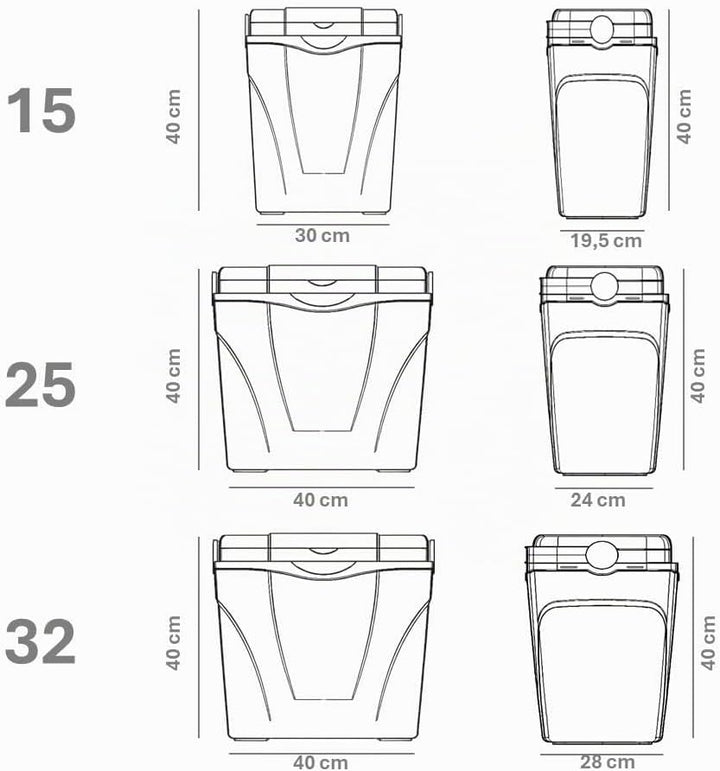 CoolBox Antarctica 3 Sizes, Camping, Summer Freezer Box for bevrages and Food 15LT Grau, 15LT Grau