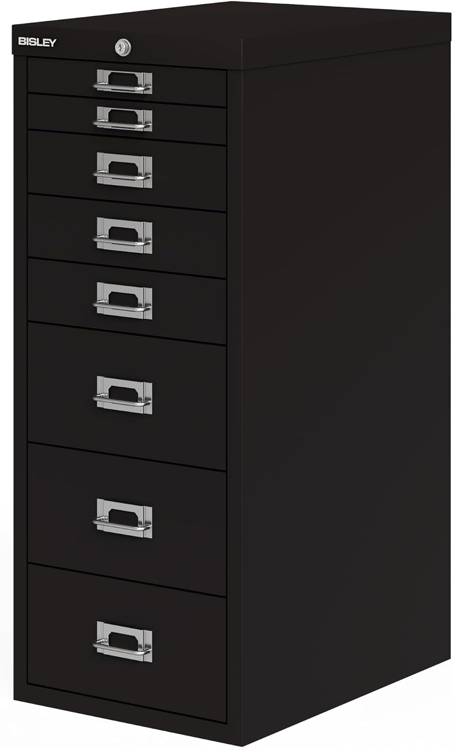 BISLEY MultiDrawer, LA298, DIN A4, 8 Schubladen (2 + 3 + 3 Schubladen), 633 schwarz, Metall, Schwarz