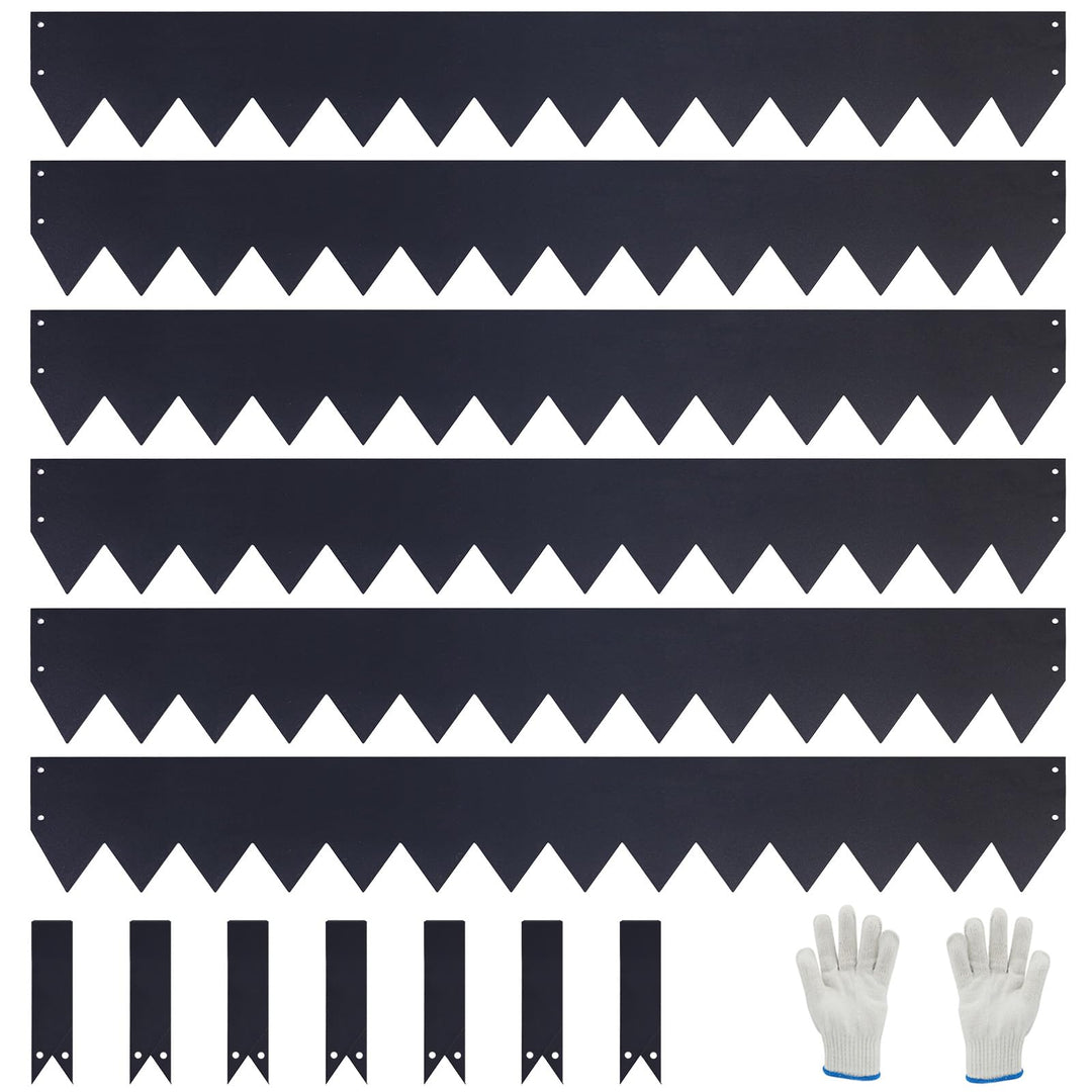 6er-Set feuerverzinkte Rasenkante mit Pulverbeschichtung, 100x20 cm (LxH), Metall-Beeteinfassung, mi