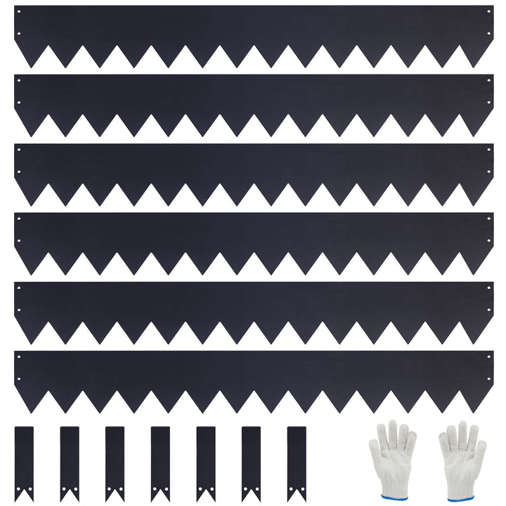 6er-Set feuerverzinkte Rasenkante mit Pulverbeschichtung, 100x20 cm (LxH), Metall-Beeteinfassung, mi