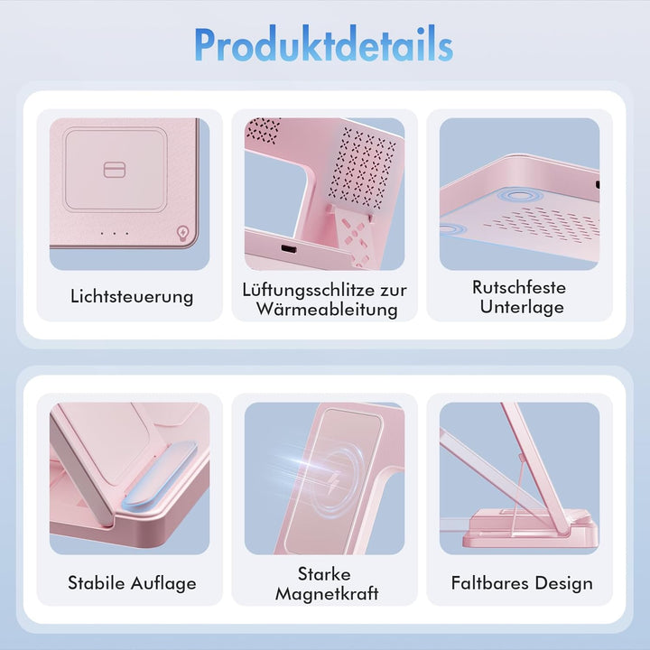 3 in 1 Ladestation Kabellos, 15W Induktive Schnellladegerät für iPhone A03 Rosa, A03 Rosa