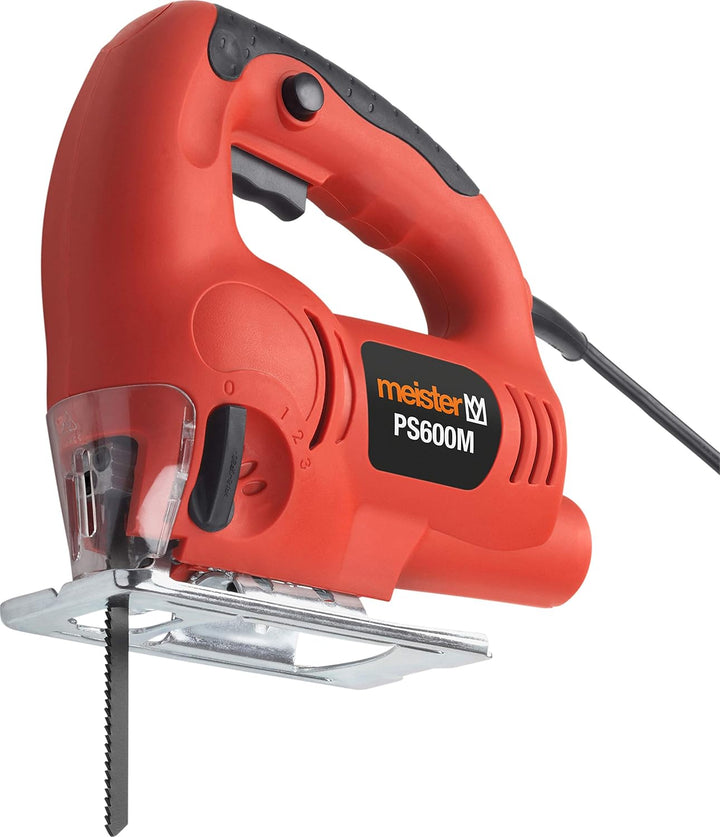 Meister Pendelhub Stichsäge 600 W, PS600M - 3 Pendelstufen - 45° Gehrungsschnitte - Staubsaugeradapt