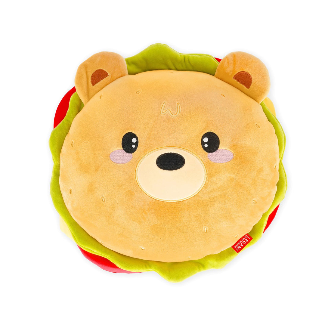 LEGAMI - Kissen Super Soft! Hamburger Thema, Super weich, Geschenkidee, 39x36 cm, Hamburger