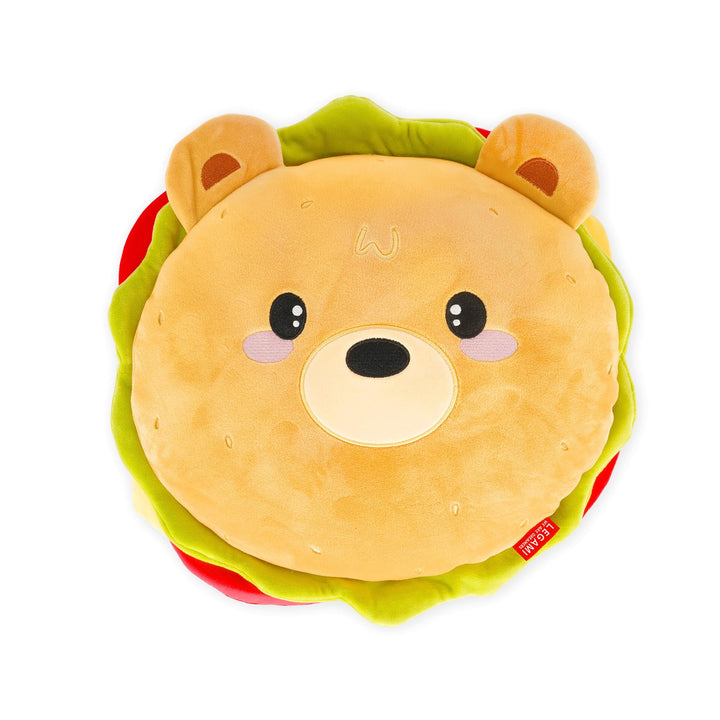 LEGAMI - Kissen Super Soft! Hamburger Thema, Super weich, Geschenkidee, 39x36 cm, Hamburger