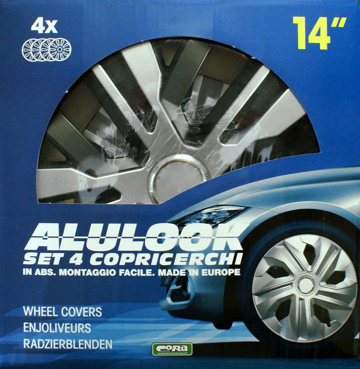 Cora Alulook Raven Mix 41444 Radzierblenden, 14 Zoll, 4 Stück im Set, 14 Zoll