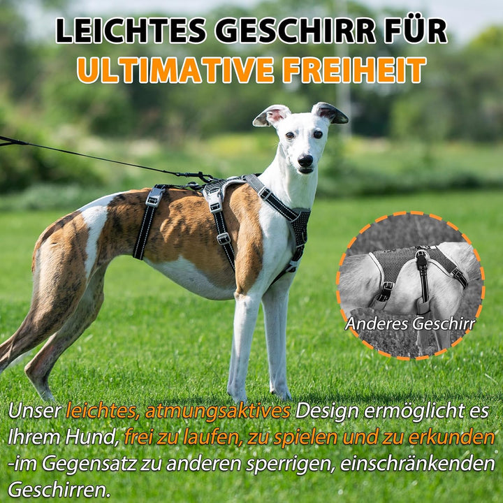 Huntboo Sicherheitsgeschirr Hund Ausbruchsicher, Panikgeschirr für Hunde, Anti Zug Hundegeschirr, Re
