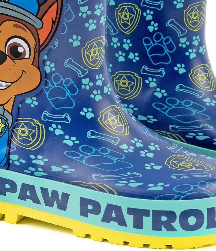 Paw Patrol Gummistiefel Jungen Kinder Kleinkinder | Chase Rescue Welpen Polizei Cop Gummistiefel | B