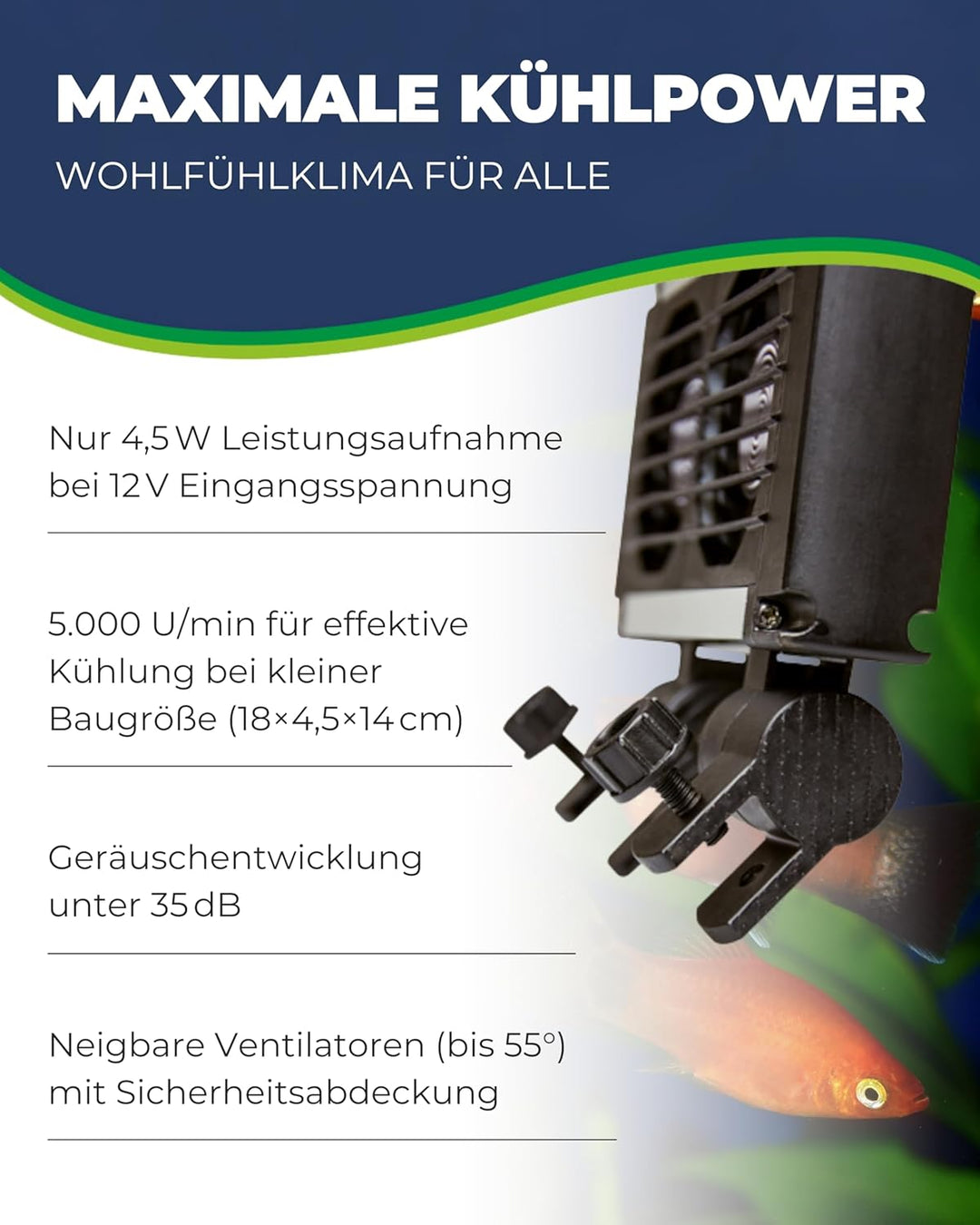 Hobby Aqua Cooler V2 2 Ventilatoren schwarz, 2 Ventilatoren schwarz