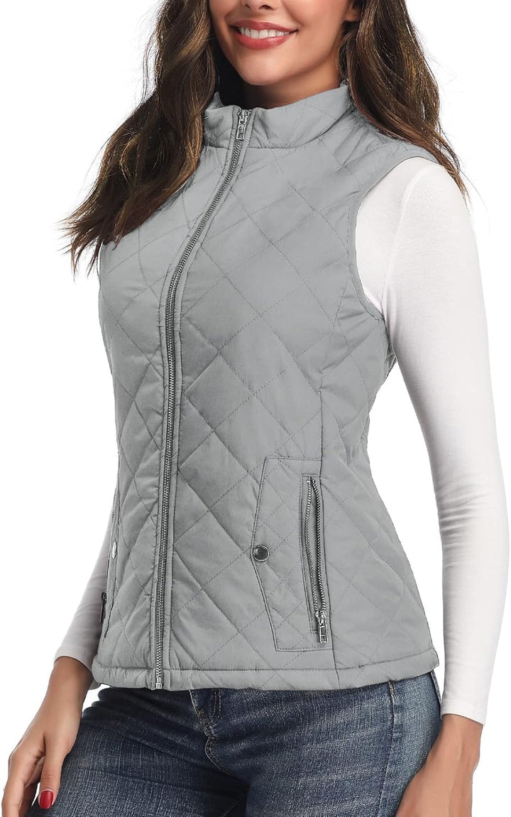 LONGKING Damen Regular Fashion Vests L Grau, L Grau