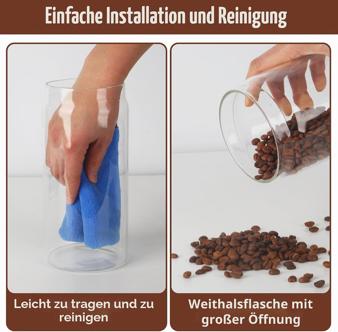 Kaffeebohnen behälter mit 1800 ml Fassungsvermögen, grossvolumiger Vakuum kaffeedose zur Aufbewahrun