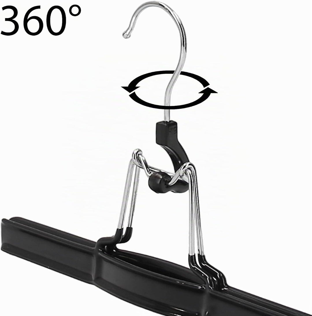 VonBueren 16x Hosenbügel Klemmbügel schwarz aus Metall, Kleiderbügel Hosen, 16