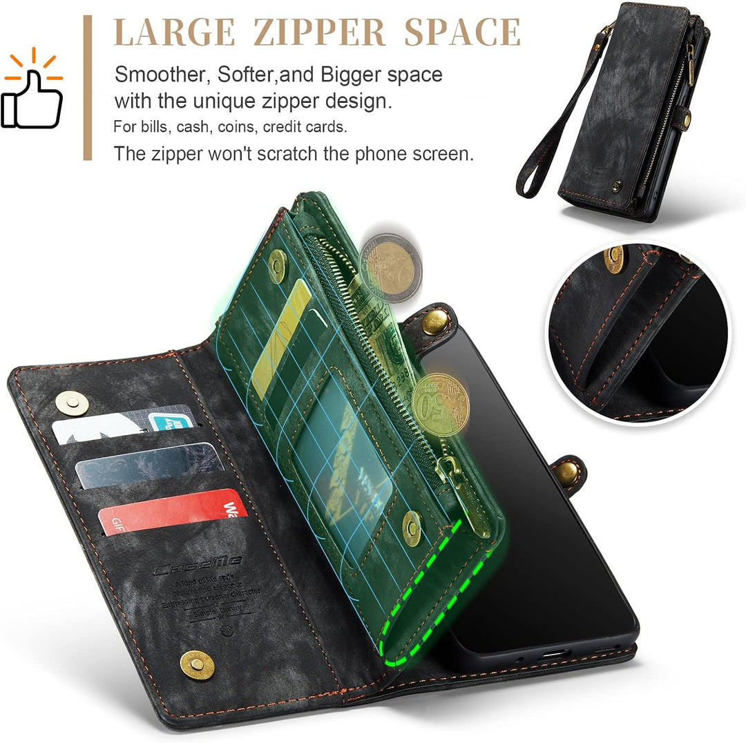 UFinetech 2-in-1 Samsung Galaxy S20 Hülle Tasche Handy Leder TPU Flip Magnetisch Kartenfach Ständer