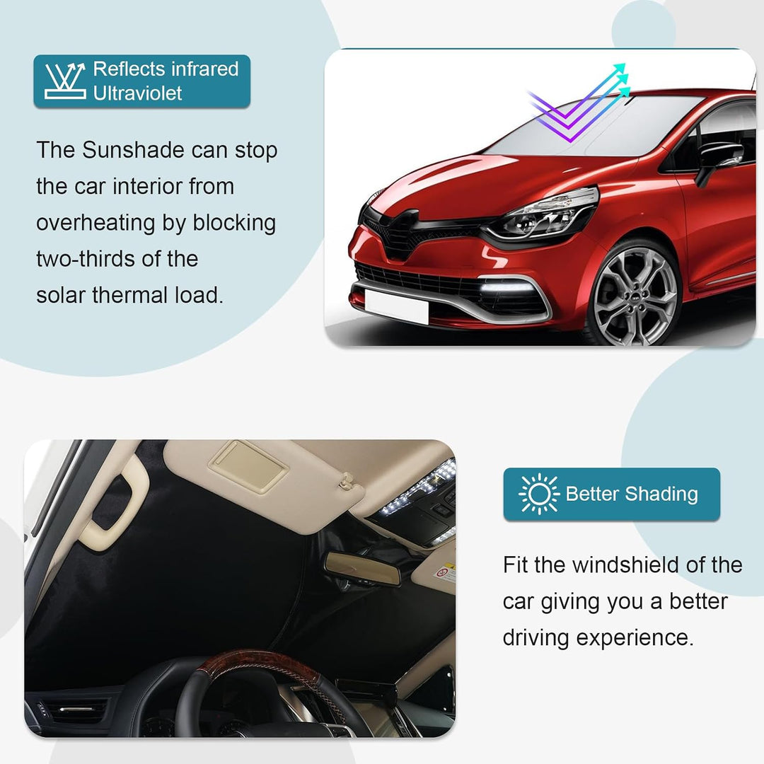 [Upgrade] CDEFG Kompatibel mit Renault Clio 4 2013-2019 Sonnenschutz Abdeckungen Frontscheibe Sonnen