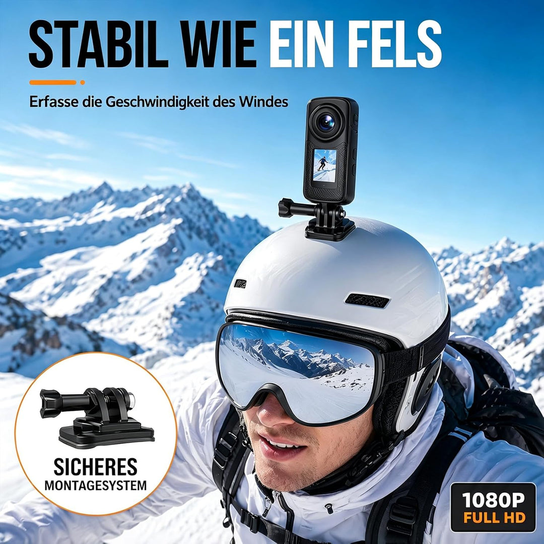 Tragbare magnetische Daumen-Action-Kamera, 1080P HD Body Cam mit 110-Grad-Weitwinkelobjektiv und 100