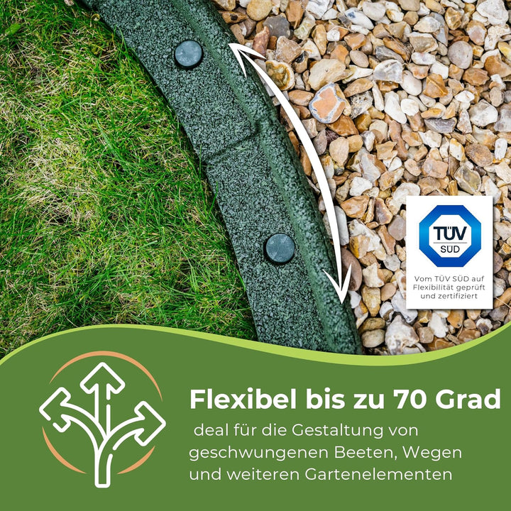 EcoShape FlexiBorder - das Flexible Rasenkantensystem (2, Grün), Grün