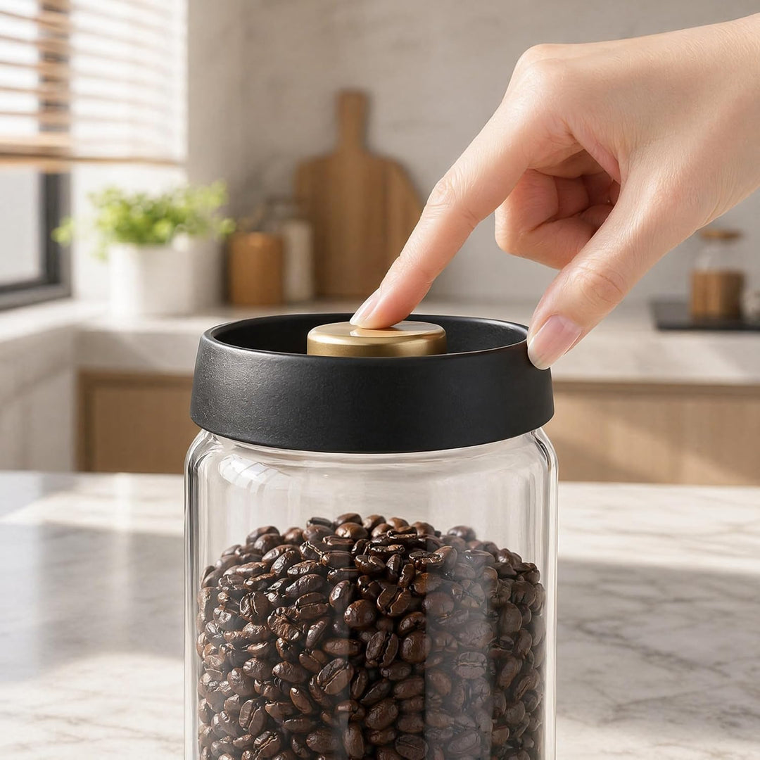2 Stück Kaffeedose Luftdicht, 1200 ml Vakuum Kaffeedose Kaffeebehälter