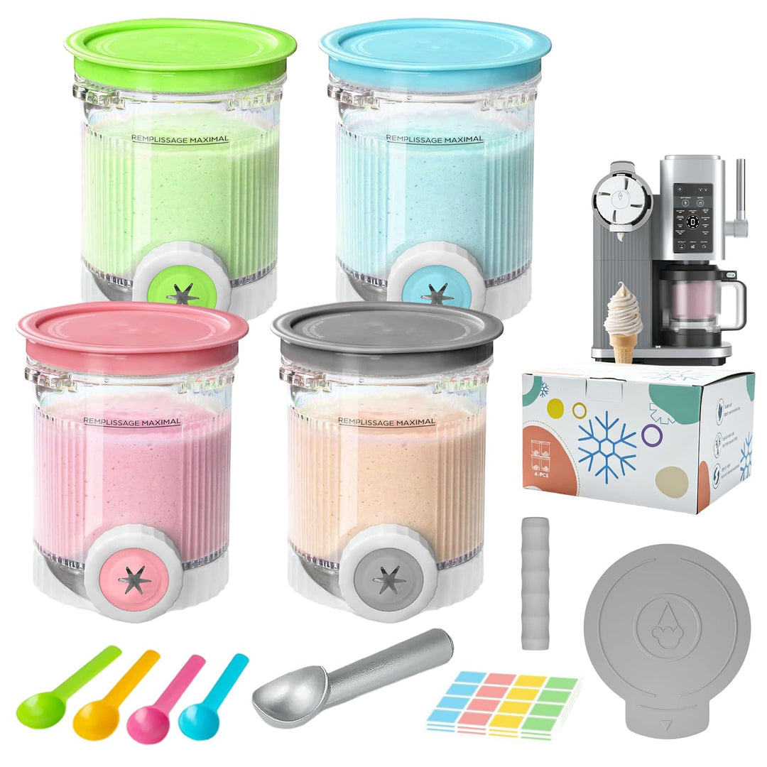 4 Behälter für Ninja CREAMi Scoop &amp; Swirl-Eismaschine (NC700, NC701EU)