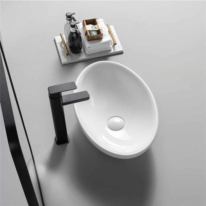 Aufsatz Keramik Waschbecken Park Brillant Weiss 52 cm