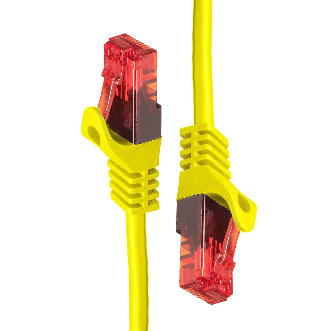 BIGtec - 10 Stück - 50m Gigabit Netzwerkkabel Patchkabel Ethernet LAN DSL Patch Kabel gelb (2x RJ-45