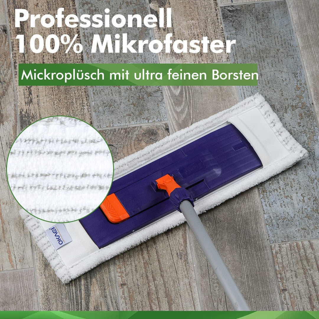 Okaei 10 Stück Wischmopp Bezug (50 cm) - Premium Bodenwischer-Wischbezug aus 100% Microfaser - Bezug