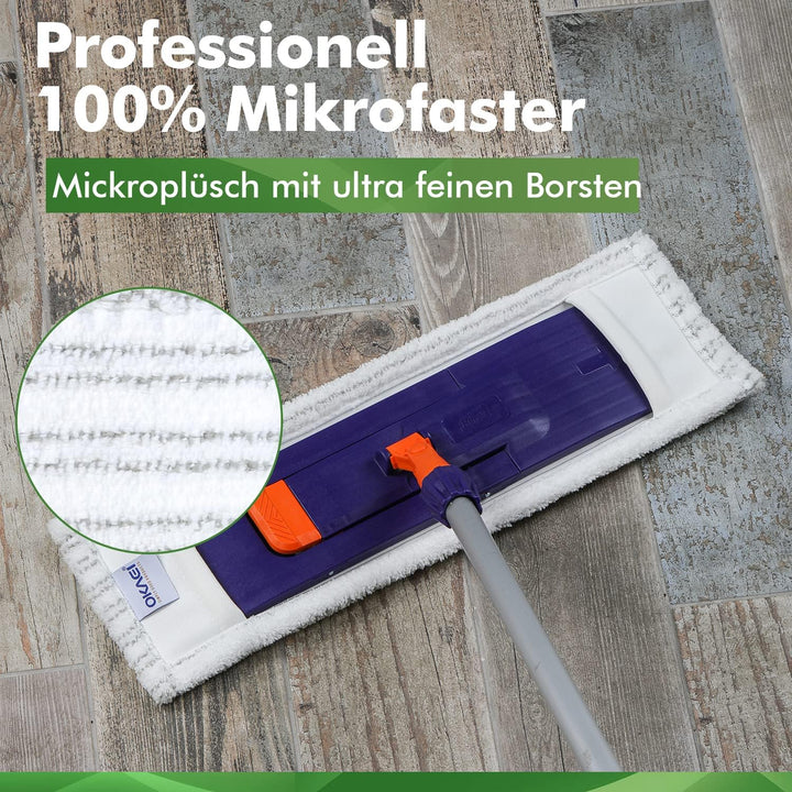 Okaei 10 Stück Wischmopp Bezug (50 cm) - Premium Bodenwischer-Wischbezug aus 100% Microfaser - Bezug