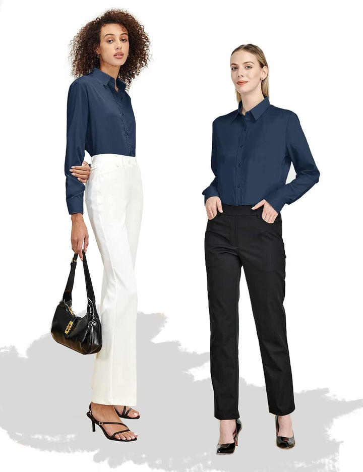 Tapata Damen-Bodysuit-Bluse mit Knöpfen, einteilig, langärmlig, solides Büroarbeitshemd, lässige Obe