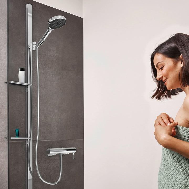 hansgrohe Wannenarmatur Finoris, Aufputz Brausebatterie, Duscharmatur für 1 Funktion, Chrom Chrom Du
