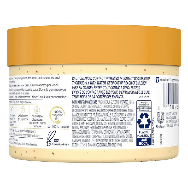 Dove Peeling-Peeling-Körperpolitur, Mandel und Mangobutter, 310 ml