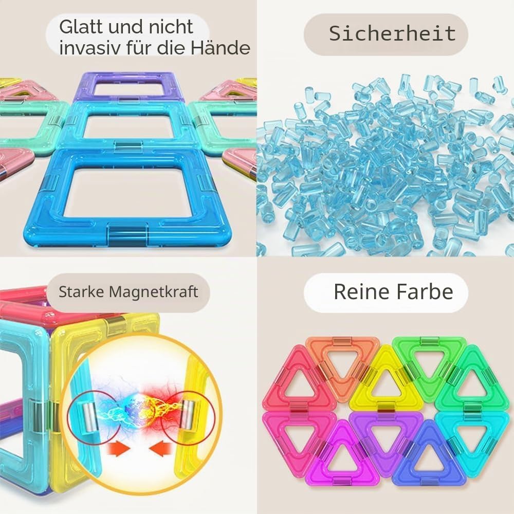 HIQE-FL 50 Teile Magnetische Bausteine,Magnetspielzeug,Magnet Spielzeug Magnetspiele Für Kinder Gesc