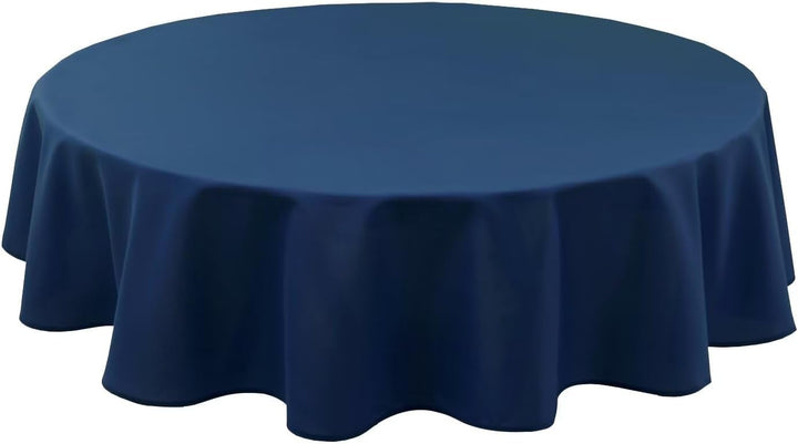 Hiasan Dunkelblau Wasserabweisend Tischdecke aus Polyester,Rund120cm,Anti-Falten Tischtuch,geeignet