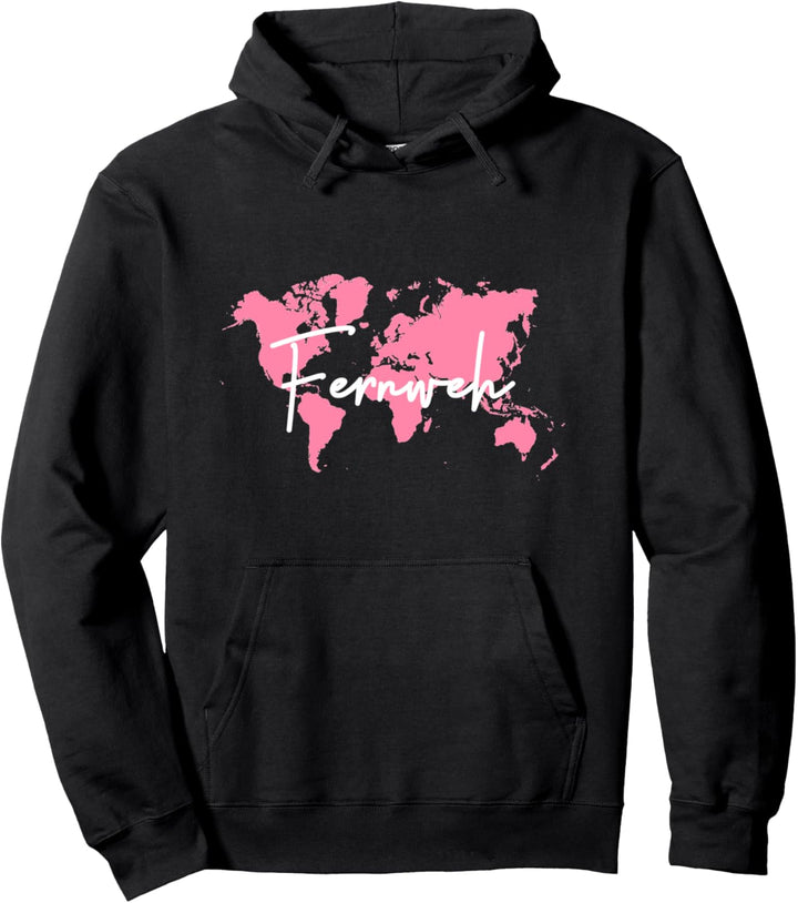 Fernweh Weltkarte Für Eine Reisende Pullover Hoodie