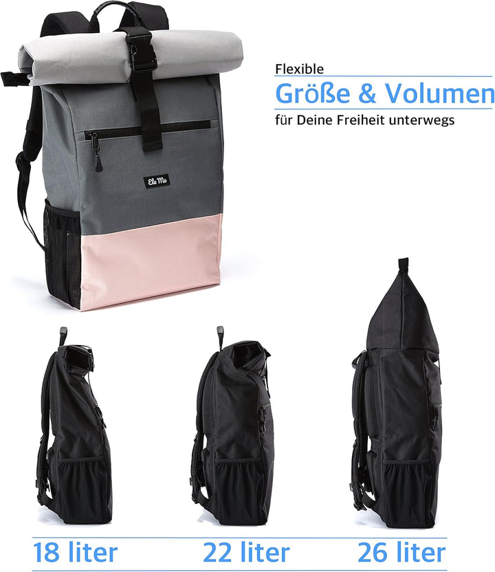 Ela Mo’s Rucksack Damen | Schön und Durchdacht | für Uni Reisen Freizeit Job | mit Laptopfach &amp; Anti