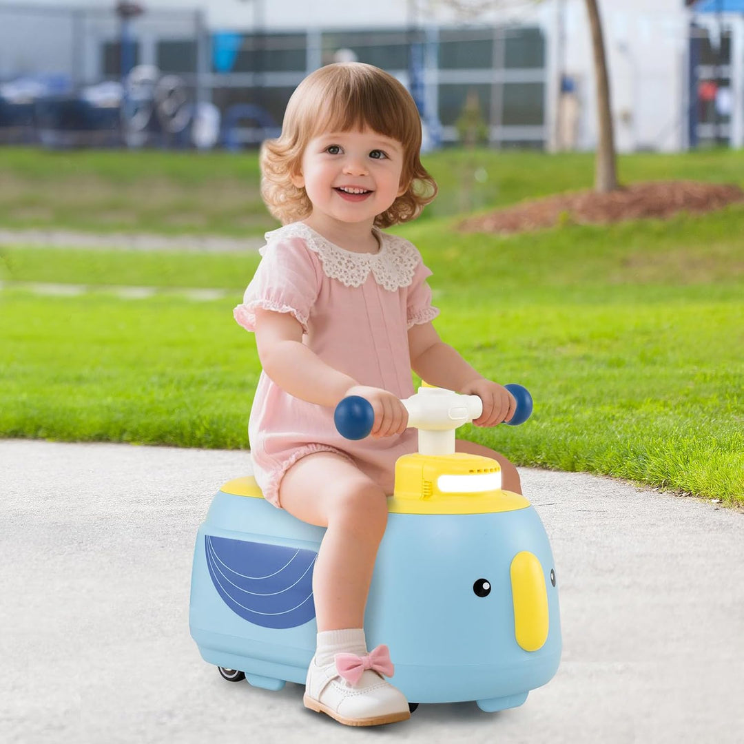 DREAMADE 2-in-1 Rutschauto, Rutschfahrzeug mit abnehmbarem Anhänger &amp; Stauraum unter dem Sitz, mit L