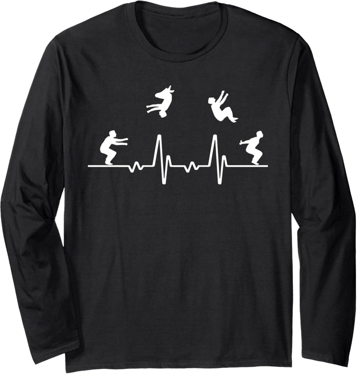 Herzschlag Parkour Freerunning Lustig Langarmshirt