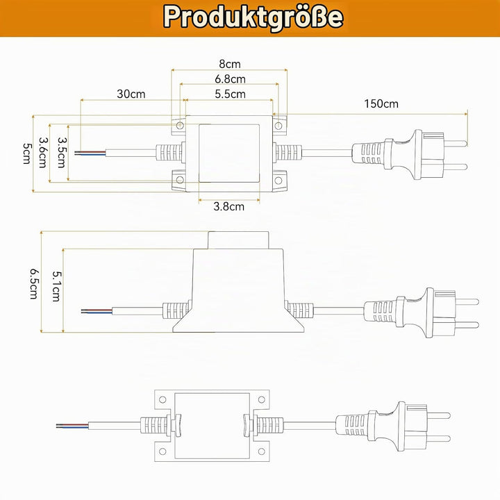 CPROSP LED Transformator 12v 15W ip68, LED Driver Aussen Wasserdicht, Pool Trafo 12v, Transformator