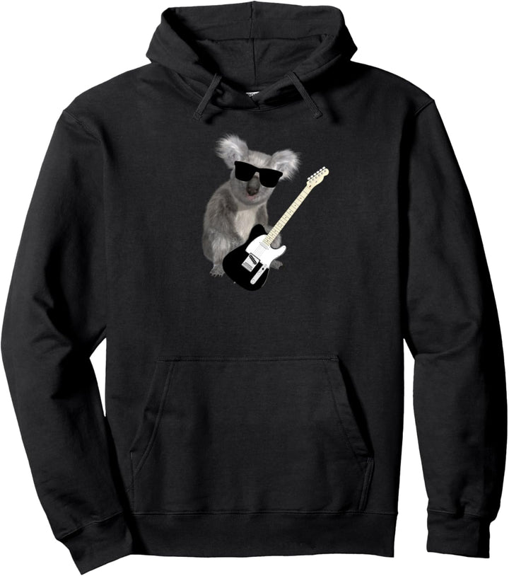 Funny Koala Wearing Sunglasses Playing Guitar Pullover Hoodie
