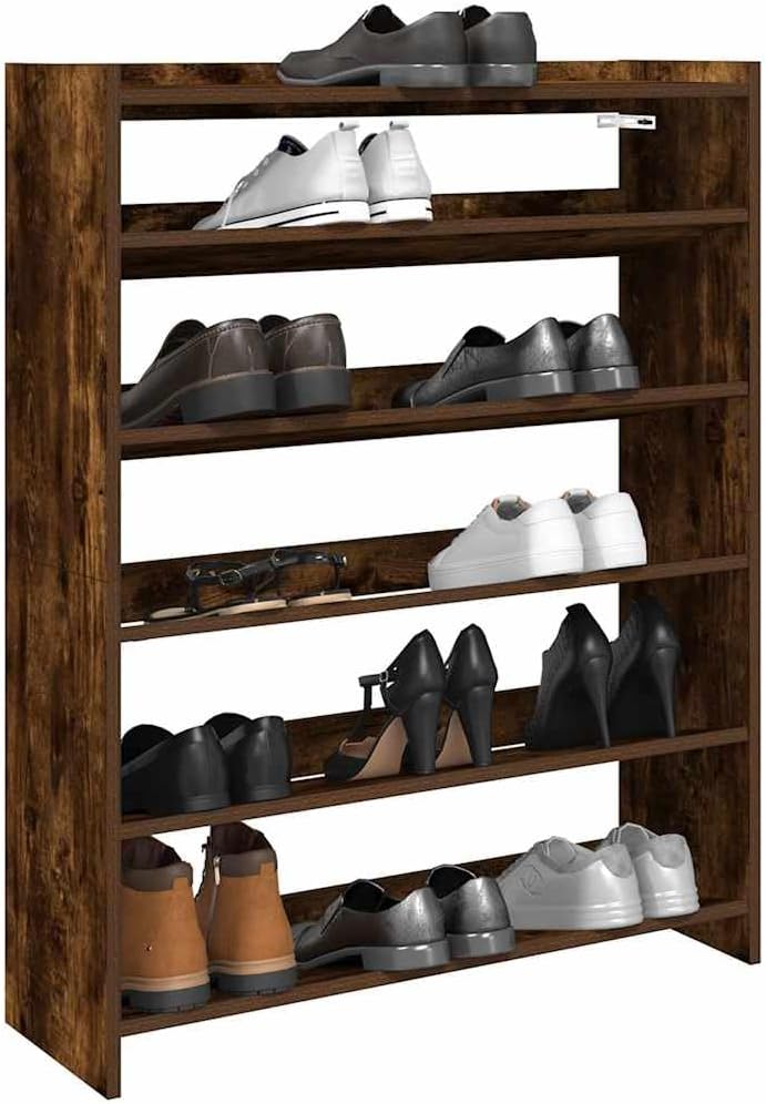 vidaXL Schuhregal Räuchereiche 80x25x100 cm Holzwerkstoff Räuchereiche 100 cm; 80 cm, Räuchereiche 1