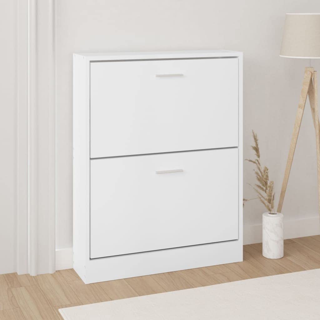Schuhschrank Weiss 59x17x81 cm Holzwerkstoff, Schuhe Organizer, Schuhe Aufbewahrung, Schuhregal für