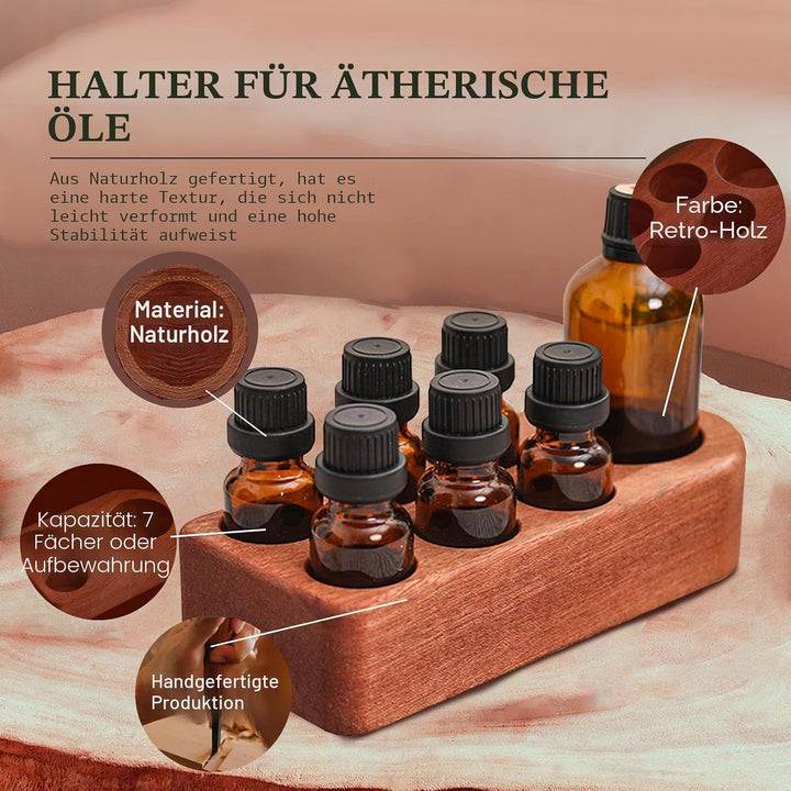 7-Fach Organizer aus Holz, 6x4cm + 1x6cm, 7