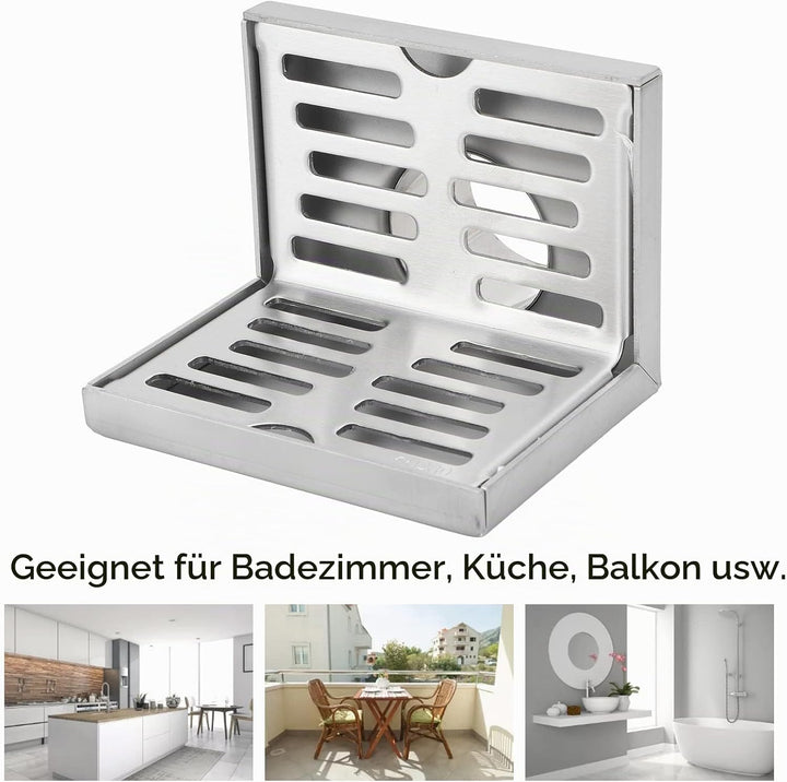 Eck-Bodenablauf, 10 cm Wandablauf Wandseitiger Bodenablauf L-förmiger Wand-Eck-Bodenablauf mit Seitl